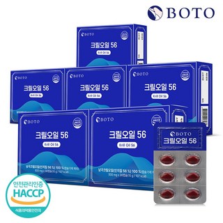 보뚜 크릴오일 56 500mg 인지질 56%, 30정, 6박스