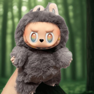 라부부 키링 인형 팝마트 마카롱 시리즈 인형 피규어 2세대 사은품 랜덤증정 labubu, 블랙, 1개