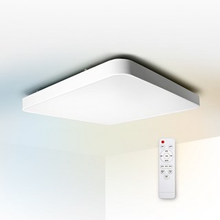 국산 LED 슬림 시스템 삼색 리모컨 방등 75W 삼성칩 led등 전등 교체 조명 스마트 디밍, 화이트