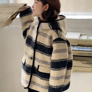 AA0532 여아 아동 키즈 주니어 겨울 미디 모직 뽀글이 후드 후리스 털 점퍼 자켓 코트 아우터 아동복