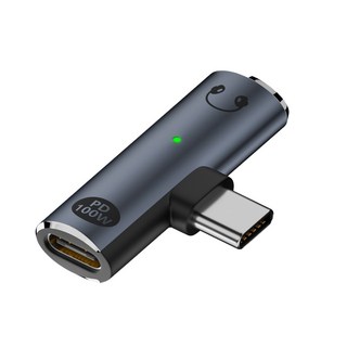 C타입 3.5mm 오디오 AUX 듀얼젠더 – 100W PD 및 QC 고속 충전 지원, 블랙 DAC C타입 3.5mm 오디오 AUX 듀얼젠더 – 100W PD 및 QC 고속 충전 지원, 블랙 DAC