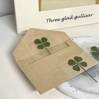 프롬하우스 네잎클로버 행운카드 3개입 책갈피 투명 코팅 미니카드 상품 이미지