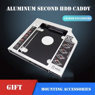 하드디스크 2 3 0 9 5mm 하드 12 7mm 인클로저 SATA 알루미늄 HDD 디스크 드라이브용 세대 CD ROM SSD 캐디 어댑터 5 DVD 인치, 12.7mm, 없음, 2) 12.7mm