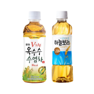 [한번에먹자쇼핑몰] 차 음료 혼합구성 세트 / 광동 옥수수수염차 340ml 10개 + 웅진 하늘보리 325ml 10개 / 총 20개