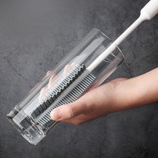 텀블러세척솔 젖병 보온병 실리콘 세척브러쉬 청소용솔 브러시, 실리콘 세척솔(그레이), 1개
