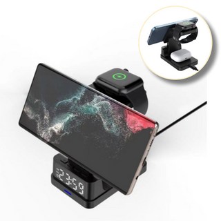 KALIMBA 3in1 디지털 알람시계 무선충전기 거치대, 1개, 삼성 블랙