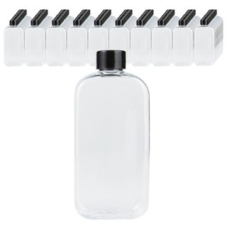 가인글로벌 납작페트250 페트병 + 블랙캡 음료 페트용기, 200개, 250ml