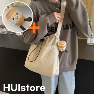 HUIstore 가벼운 나일론 숄더백 여성 미니 호보백 에코백