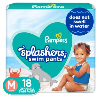 Pampers Splashers 수영 기저귀 사이즈 M 18개., 18, Medium