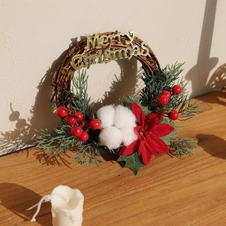 [릴리몰리]포인세티아 크리스마스 리스 만들기 키트, 포인세티아리스만들기키트(20cm), 1개