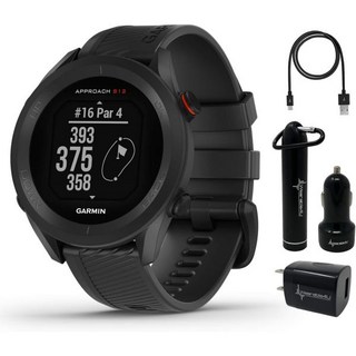 가민 어프로치 S12 프리미엄 GPS 골프워치 화이트와 웨어러블 4U 파워팩 번들, Black + Power Pack