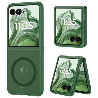 DUEDUE 모토로라 레이저 플러스 2025/2024 케이스 모토 50 울트라 5G 케이스 마그네틱 슬림 보호 커버 충격 방지 폰 Razr+ Plus 2025/2024/모토, 초록색