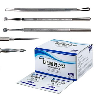 Germany Precision 여드름압출기 2종+알콜솜100매, 1세트, 01_여드름압출기 루프형+바늘형+알콜솜100매