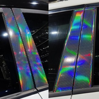 [AM] 벨로스터N 레이저카본홀로그램 B필러 데칼스티커, 1개