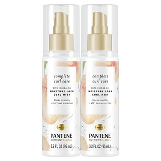 Pantene 열 보호 스프레이 곱슬머리용 호호바 오일 함유 영양 혼합 수분 유지 컬 미스트 설페이트 무첨가 95ml 트윈 팩, 2개