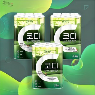 코디 순수 3겹 데코 화장지 30M, 30개입, 3팩 세트 X32 코디 순수 3겹 데코 화장지 30M, 30개입, 3팩 세트 X32