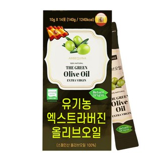 유기농 올리브오일 스틱형 냉압착 엑스트라버진 개별포장 생으로 아침에 먹는 oliveoil 스페인 haccp 식약청 인증, 1박스, 140g