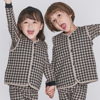 섹시오리 심플브라운 누빔 반조끼
