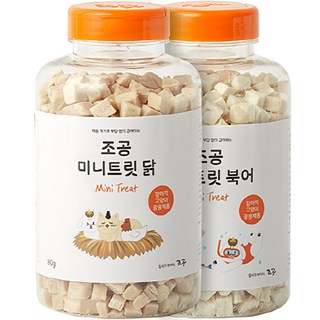 조공 반려동물 미니트릿 동결건조간식 2종, 닭 + 북어, 130g, 1세트