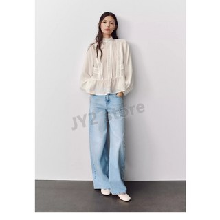 ZARA 자라 레이스 콤비 블라우스 3897/057/251 3897057