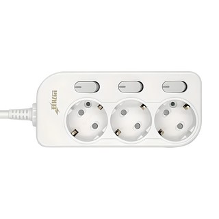 번개표 절전형 뉴 개별스위치 멀티탭 전선형 3구 WI-MC31633, 1.5m, White + Gray, 1개