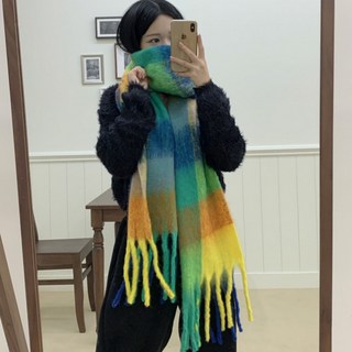 대왕 롱 체크 머플러 커플 목도리 여성머플러 숄 스카프