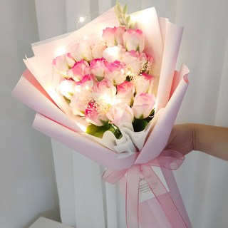 올스타 비누꽃다발 +LED무드등+ 쇼핑백 세트