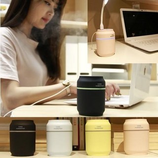 [은준m] 디자인캔 가습기 탁상용 사무실용 LED무드등 USB가습기, 블루