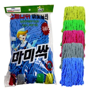 마미싹 스페니쉬 마포걸레 리필용 200g 걸레 대걸레 극세사 초극세사 가벼운 항균 국산, 노랑, 1개