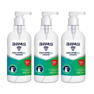크리넥스 안심손소독제겔플러스 프레쉬알로에향, 480ml, 3개