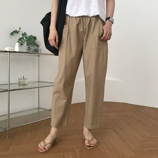 럭키제이 면 마 배기 바지 스판 밴딩 55 66 77 88 여성용