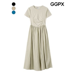 GGPX 셔링 바스락 배색 반팔 원피스 GP6OP010F