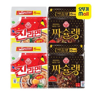 오뚜기 진라면 매운맛 (120gx5) 2개+짜슐랭(145gx5) 2개 113543
