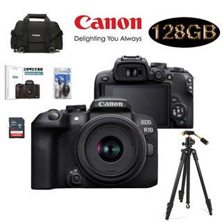 [Canon] 캐논 하이엔드 미러리스 EOS R10 18-45KIT+SD128G 메모리+가방+삼각대 풀패키지