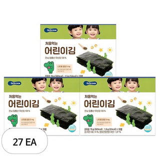 베베쿡 처음 먹는 어린이김, 15g, 27개, 김맛