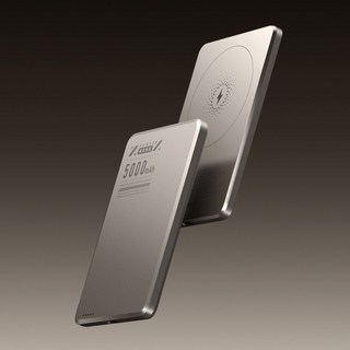 초슬림 맥세이프 미니 보조배터리 PD 20W 고속충전 마그네틱 기내 외장배터리 Qi2, 그레이+급속충전기