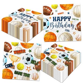 [ 1446902 ] 스포츠 테마 파티 장식 냅킨 40개 올스타 종이 농구 축구 생일 용품 남아용, [ 1446902 ] 스포츠 테마 파티 장식, 냅킨 4, 1개