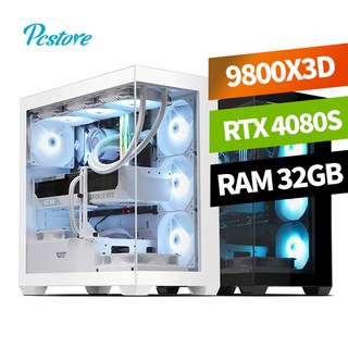 피씨스토어 하이엔드 게이밍PC R7 9800X3D RTX4080SUPER (32GB M.2 1TB) 스팀게임용 조립 게이밍 컴퓨터 블랙(기본) 32GB 상품 이미지