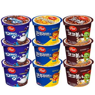 동서 포스트 컵시리얼 30g 12개 ( 콘푸라이트 4 + 오레오오즈 4 + 오곡코코볼 4 ), 1개