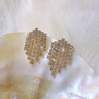 ZE544bn 화사한 블링 찰랑 큐빅 은침 귀걸이