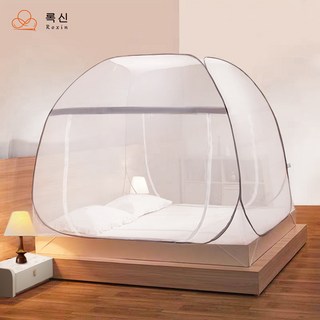 록신 침대 원터치 모기장 텐트 사용 모습