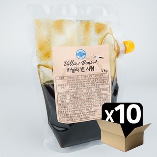 바닐라 빈 시럽 1kg 10봉(1박스) 마다가스카르 씨드 사용 / 커피상인, 10개 스머커즈초코시럽 바닐라 빈 시럽 1kg 10봉(1박스) 마다가스카르 씨드 사용 / 커피상인, 10개 스머커즈초코시럽