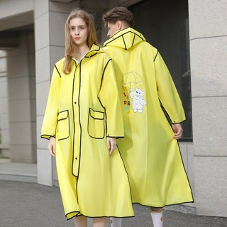 NY20 귀여운 곰돌이 오버핏 남여공용 롱 레인코트