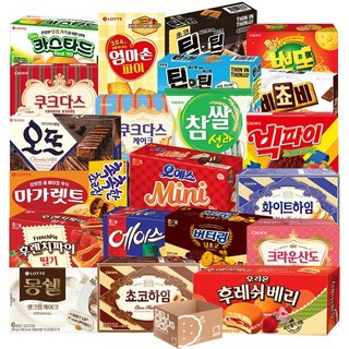 [냠냠상회] 몽쉘 후레쉬베리 마가렛트 선과 카스타드 에이스 오뜨 하임 등 22종구성 사무실 간식 과자세트, 1세트, 1개