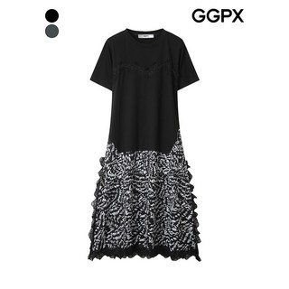 GGPX 밑단 패턴 레이스 반팔 원피스 GP4OP066F