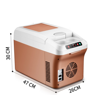 차량용 냉장고 소형차 겸용 12V-24V 전용 화물차 냉동고 항온탱크, 15L브라운