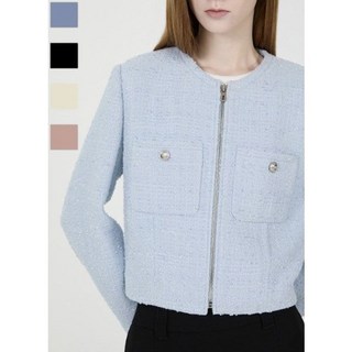 [백화점 정품] 리스트 라운드넥 트위드 집업 자켓(TWWJKP52120)