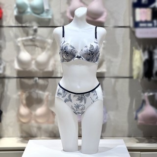 FILA 휠라언더웨어 [ NC터미널점] 여성 리프 나염 와이어 브라팬티세트 BAGDRG2647FWHI