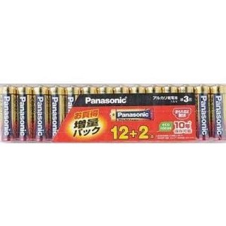 Panasonic 단 3형 알칼리건 12+2개 팩 한정 증량 팩 LR6XJSP14S