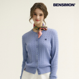 국내매장판 벤시몽 여성 케이블 가디건 라벤더 280819